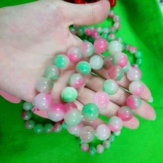 vòng chuỗi đeo tay hạt đá 14li hạt đá cầm rất mát tay Giá sỉ 42k 1 chuỗi