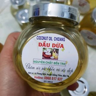 Dầu dừa nguyên chất Bến Tre 180ml