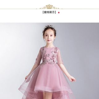 Đầm công chúa hồng ruốt đuôi