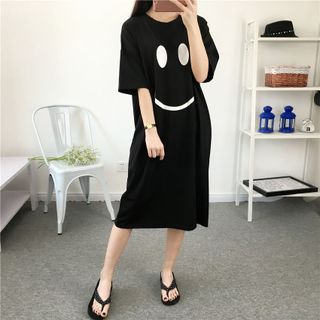 Đầm suông from rộng co gản 4 chiều hình mặt cười đáng yêu 120