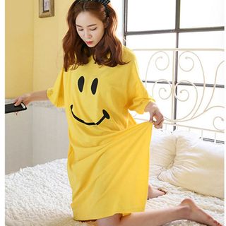 Đầm suông from rộng co gản 4 chiều hình mặt cười đáng yêu 120