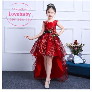 Đầm công chúa hoa đào đuôi