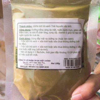 Bột trà xanh-bột nghệ nguyên chất 100