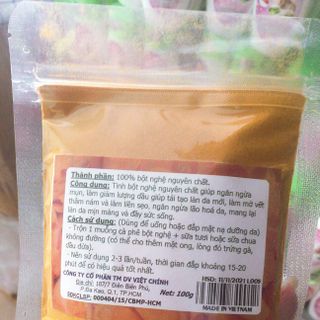 Bột trà xanh-bột nghệ nguyên chất 100