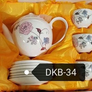 Ấm Chén Đĩa Kê Hàn Quốc Tròn Rẻ (THUNG 12B)