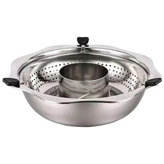 nồi lẩu xoay inox 2 trong 1