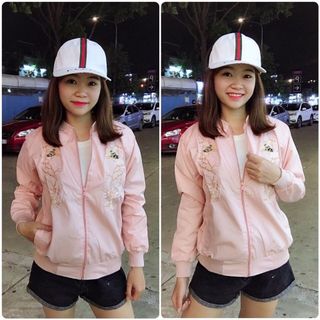 ÁO KHOÁC DÙ THÊU HOA CỰC ĐẸP