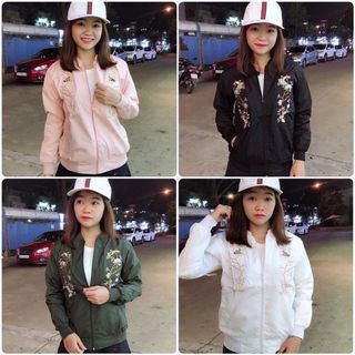 ÁO KHOÁC DÙ THÊU HOA CỰC ĐẸP