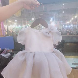 Đầm công chúa trắng xám baby