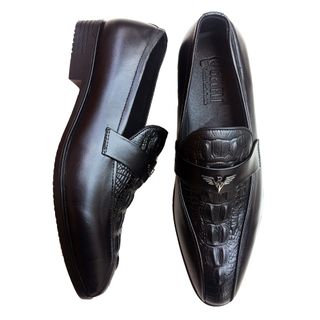 Giày tây nam da bò thật vân cá sấu 3D