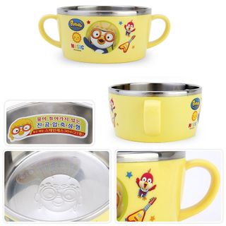 Bát ăn inox có tay cầm loại to Pororo