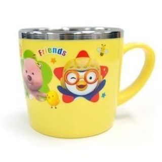 Cốc uống nước inox không nắp Pororo
