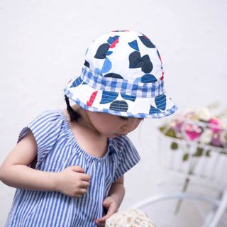 Mũ rộng vành/Mũ kẻ caro họa tiết in hoa cho bé