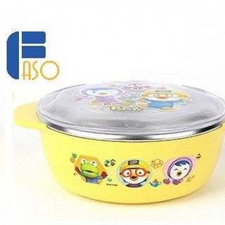 Bát ăn Inox có nắp đậy trong suốt Pororo giá sỉ