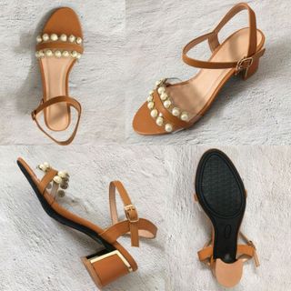 Sandal d8i1nh ngọc trai mũi quai trong