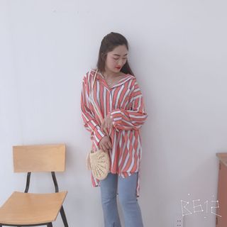 Sơ mi sọc cam