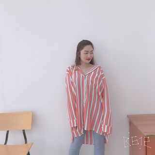 Sơ mi sọc cam