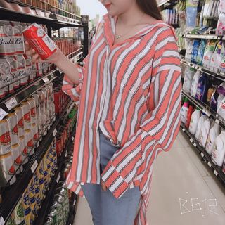 Sơ mi sọc cam