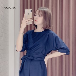 Đầm Công Sở Sơ Mi Suông Vạt Bầu