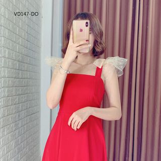 Đầm Dự Tiệc Xòe Tay Phối Nơ