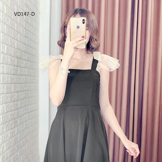 Đầm Dự Tiệc Xòe Tay Phối Nơ