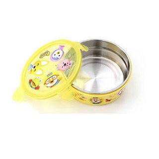 Bát ăn inox có nắp khóa Pororo