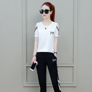 SÉT BỘ THUN LỬNG CHỮ M TAY CUT OUT TRẺ TRUNG giá sỉ