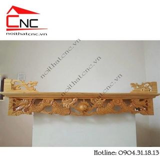 bàn thờ treo tường rồng và sen