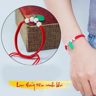Vòng tay chỉ đỏ gắn đá ngọc may mắn