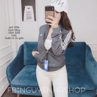 khoác dù nữ tay chạy 3 sọc