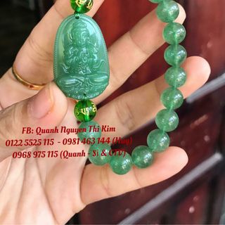 Vòng tay phật hộ mệnh size 8ly thạch anh dâu