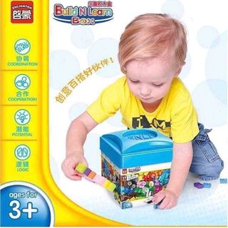 bộ lego 460 chi tiết hộp vuông xanh