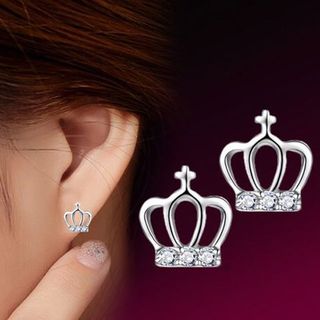 AH56 Bông tai vương miện đính đá