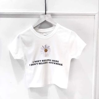 Áo Croptop thun nữ in hoa