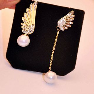 AH42 Bông tai đôi cánh đính hạt