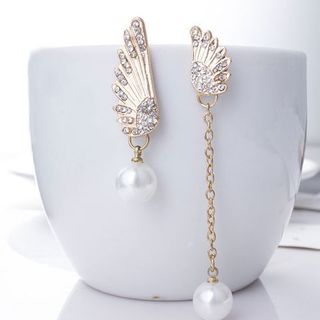 AH42 Bông tai đôi cánh đính hạt