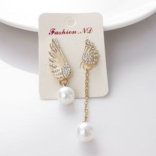 AH42 Bông tai đôi cánh đính hạt