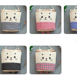 Combo 3 Túi Treo Tường Vải bố Hình Mèo