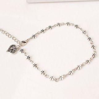 AH115 Lắc chân vintage trái tim