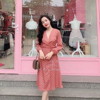 Đầm vintage chấm bi giá sỉ