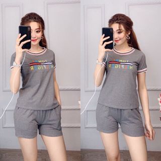 Bộ đùi cổ tròn kẻ sọc