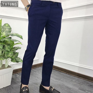 Quần tây Quần âu Nam Fatuno vải tuyết mưa màu xanh đen