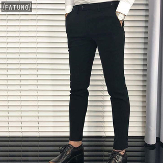 Quần tây Quần âu Nam Fatuno vải tuyết mưa màu xanh đen