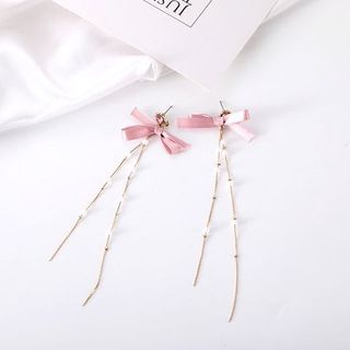 AH44 Bông tai nơ đài kiểu dáng vintage