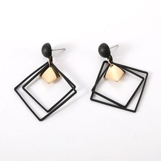 AH99 Bông tai cạnh vuông đen sang trọng