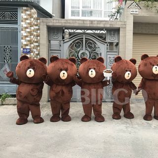 Mascot Gấu Brown Mập Phát Tờ Rơi Tiktok