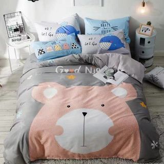 BỘ CHĂN GA GỐI COTTON 3D SIÊU DỄ THƯƠNG CHO BÉ