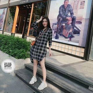 Đầm sơ mi caro ô vuông diện hè hot hit giá sỉ