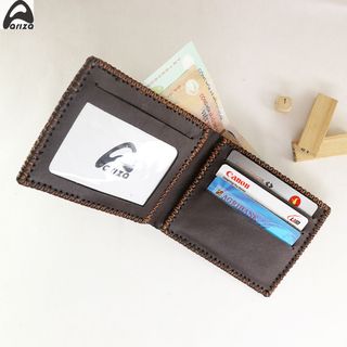 Bóp ví nam da bò thật 100 vân da cá sấu lưng gù Thủ Công ngang có khóa
