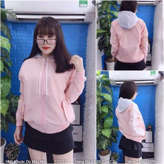 ÁO KHOÁC DÙ NỮ 2 SỌC TAY